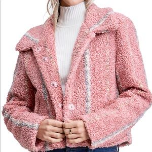 Plaid Faux Shearling Jacket